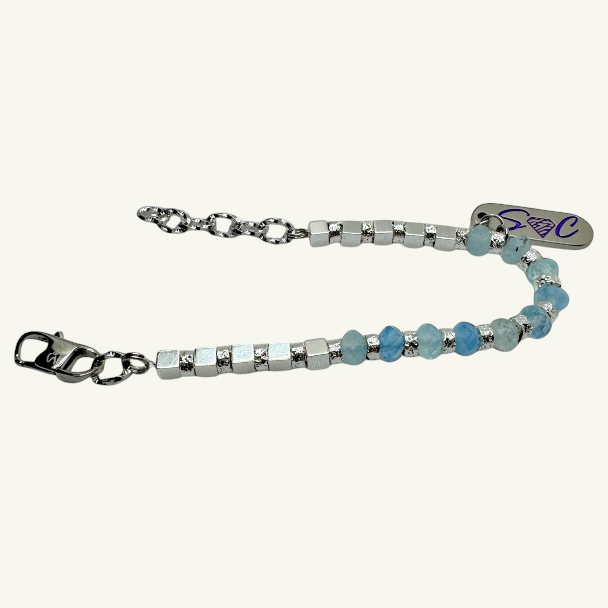 Bracciale acquamarina sfaccettata Sharifa Crystals
